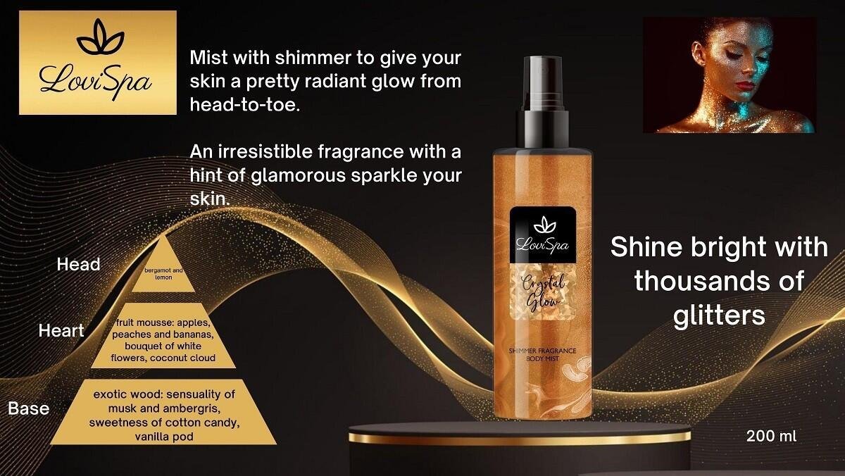 BODY MIST PREMIUM CRYSTAL GLOW 200ML. - Producto de alta calidad para tu hogar - Imagen 3