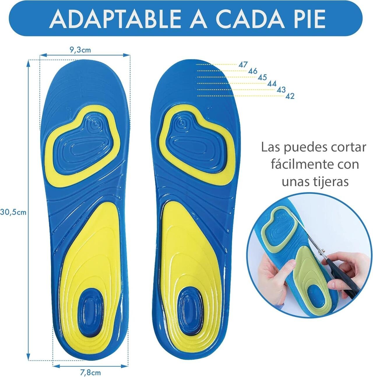 Plantillas de Gel para Mujer Máxima Comodidad y Amortiguación para Todo Tipo de Calzado (Talla 38-42) - Producto de alta calidad para tu hogar - Imagen 3