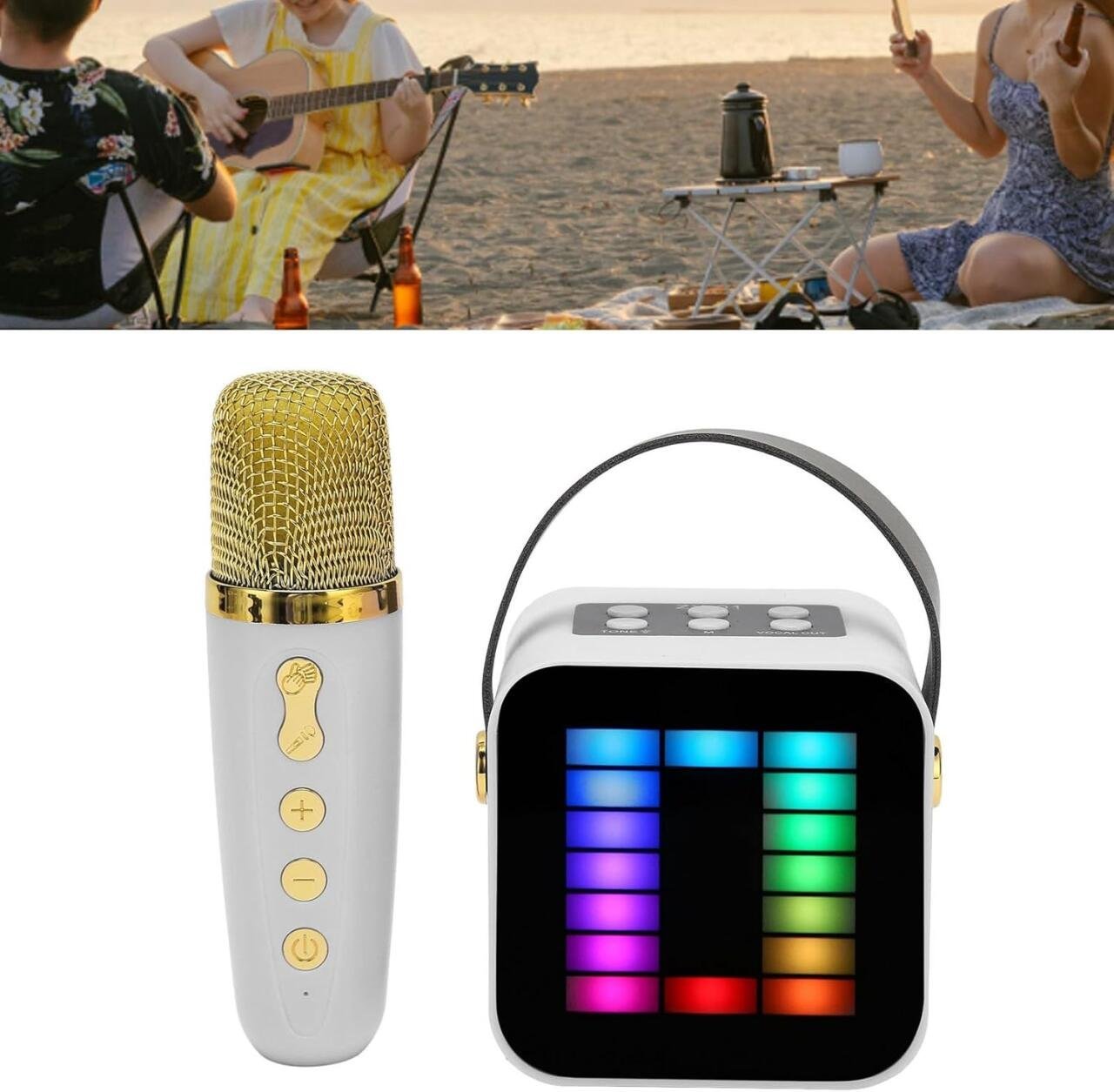 Mini Micrófono con Altavoz Bluetooth con Luz RGB - Producto de alta calidad para tu hogar - Imagen 4
