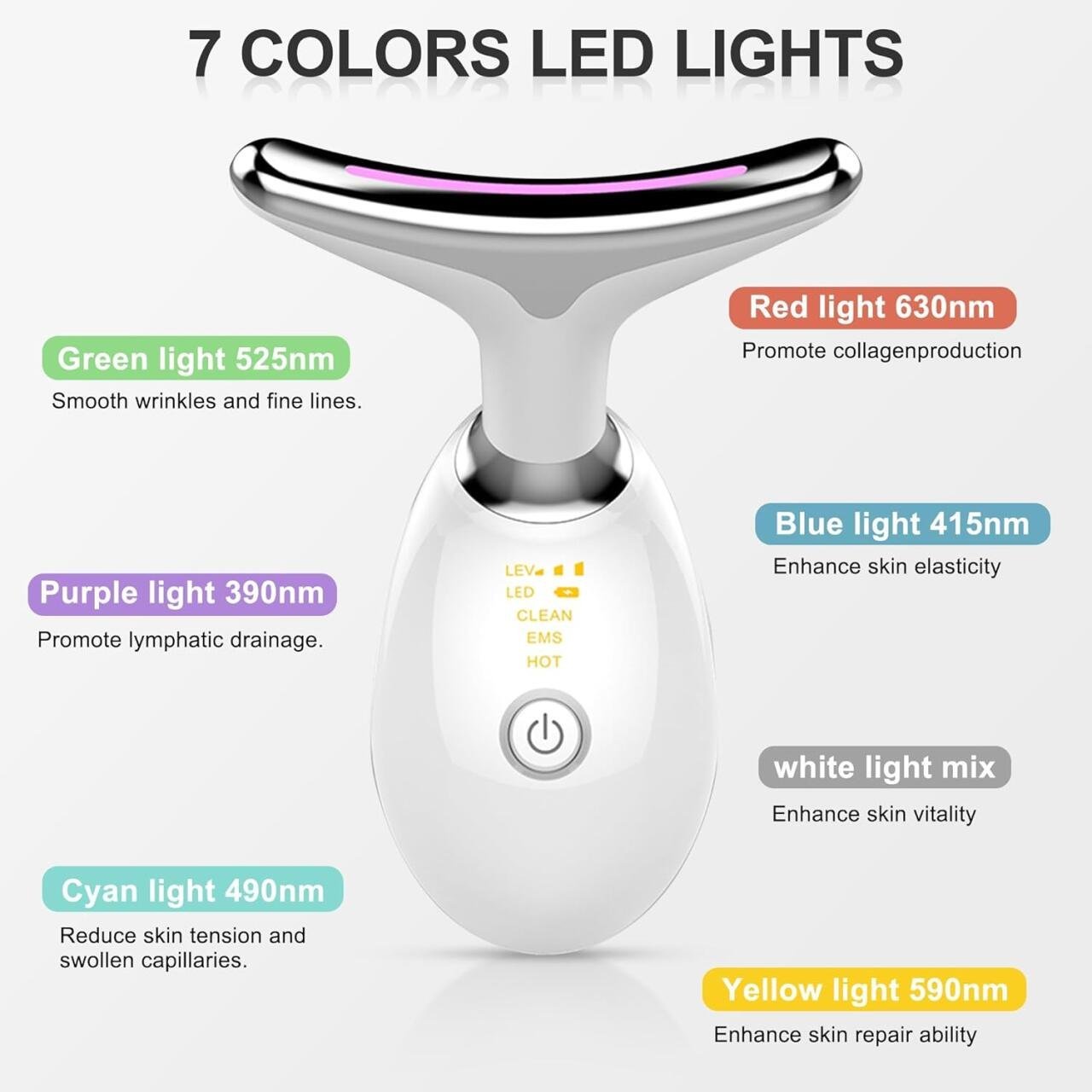 Masajeador antiarrugas facial con 7 luces - Producto de alta calidad para tu hogar - Imagen 2