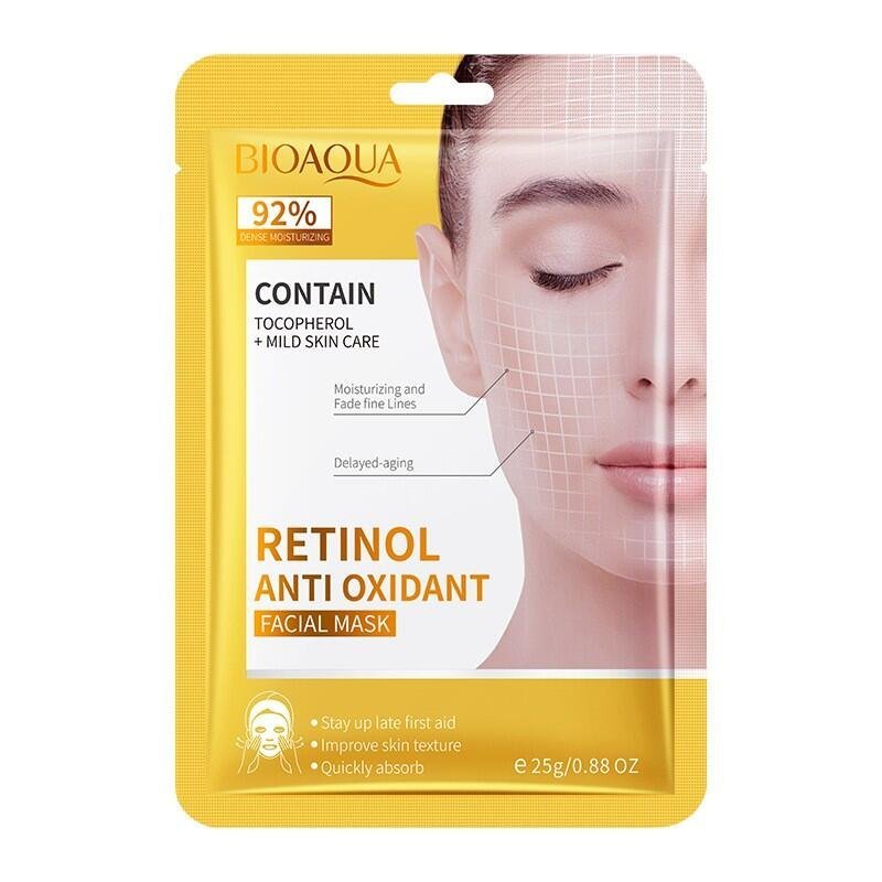 BIOAQUA Retinol Antioxidante Mascarilla Facial 92% - Producto de alta calidad para tu hogar