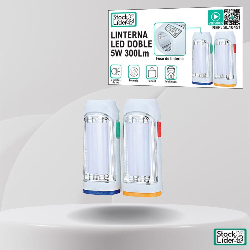 Linterna LED doble 5W 300Lm - Producto de alta calidad para tu hogar