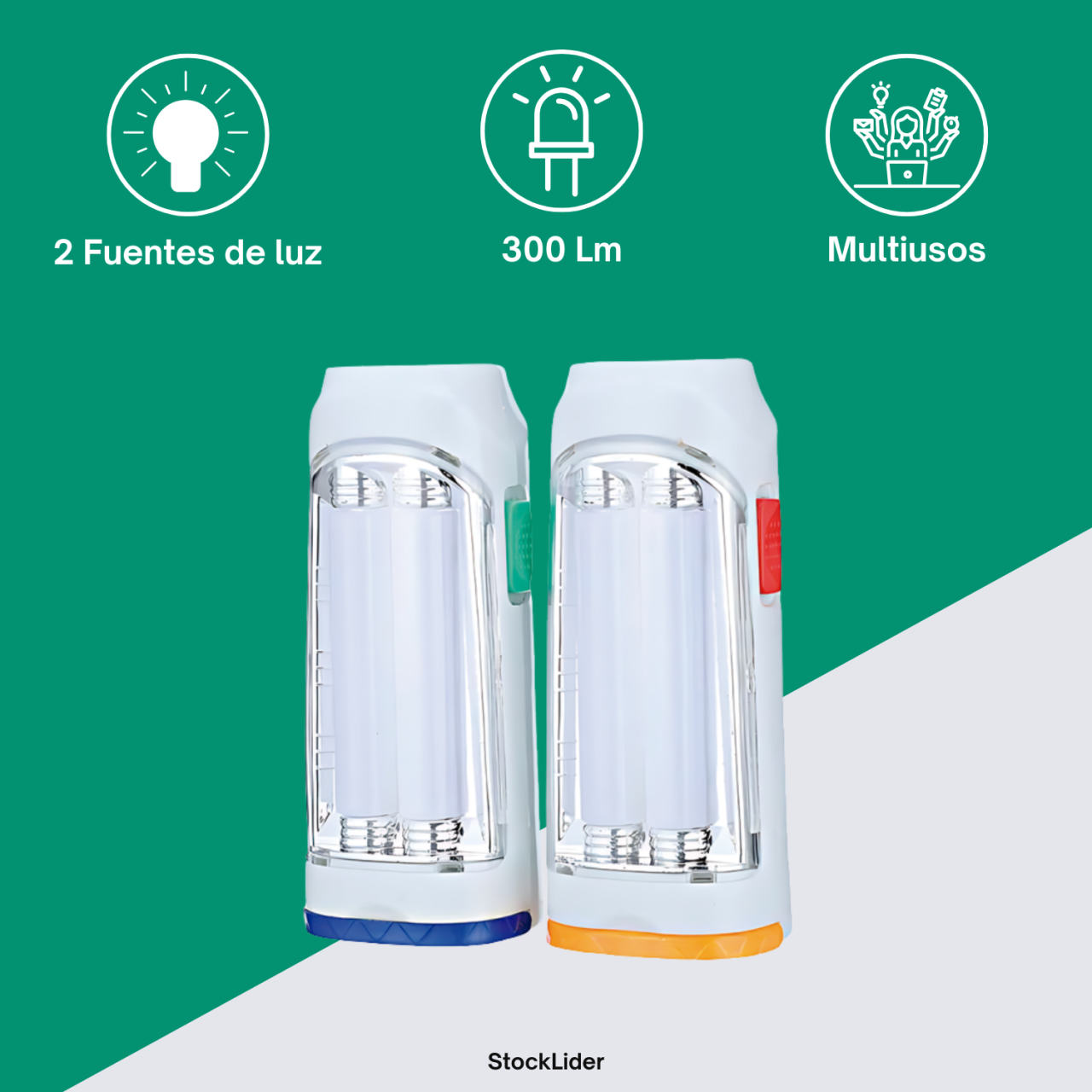 Linterna LED doble 5W 300Lm - Producto de alta calidad para tu hogar - Imagen 4