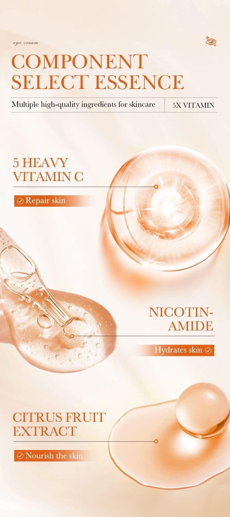 Contorno de Ojos Iluminador con Vitamina C Activa + Niacinamida 20ml Despierta tu Mirada al Instante - Producto de alta calidad para tu hogar - Imagen 2