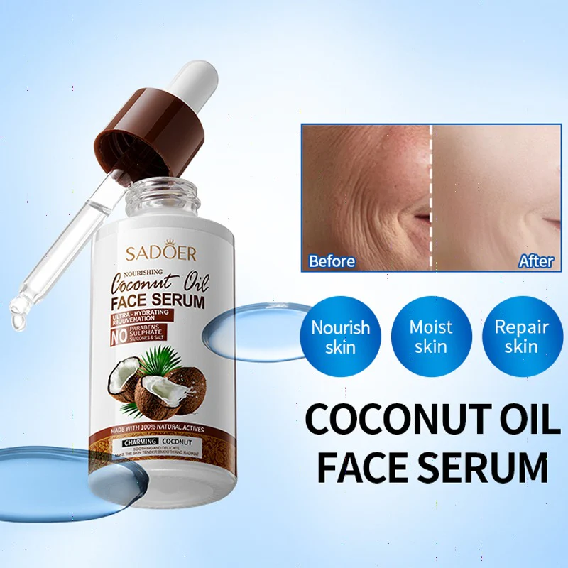 Sérum Facial con Aceite de Coco 100% Natural 40ml Nutrición Profunda y Brillo Saludable para una Piel Radiante - Producto de alta calidad para tu hogar - Imagen 2