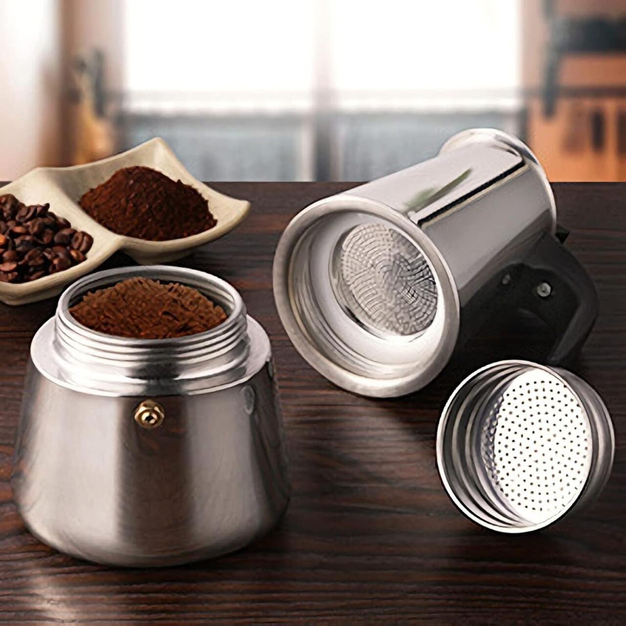 Cafetera Italiana De Acero Inoxidable 12 Tazas Inducción - Producto de alta calidad para tu hogar - Imagen 2