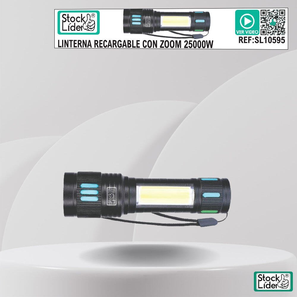 Linterna recargable con zoom 25000W - Producto de alta calidad para tu hogar