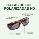 Gafas de sol polarizadas con protección UV400, lentes antirayaduras e imán - Producto de alta calidad para tu hogar