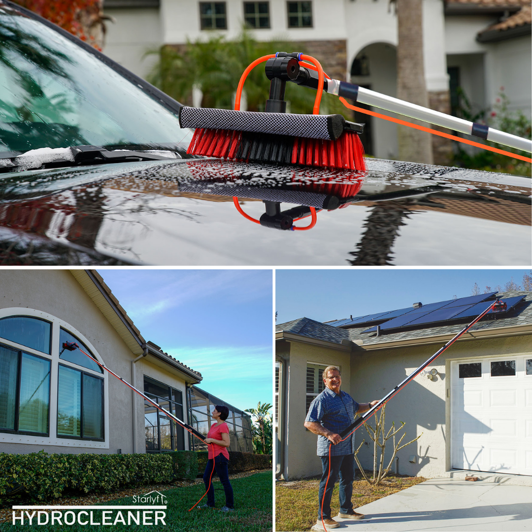 Escoba telescópica hidráulica de 3,6 m ideal para limpiar superficies altas y difíciles - Producto de alta calidad para tu hogar