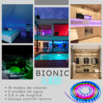 Tira LED regulable de 16 colores, a prueba de agua y con control remoto incluido - Producto de alta calidad para tu hogar