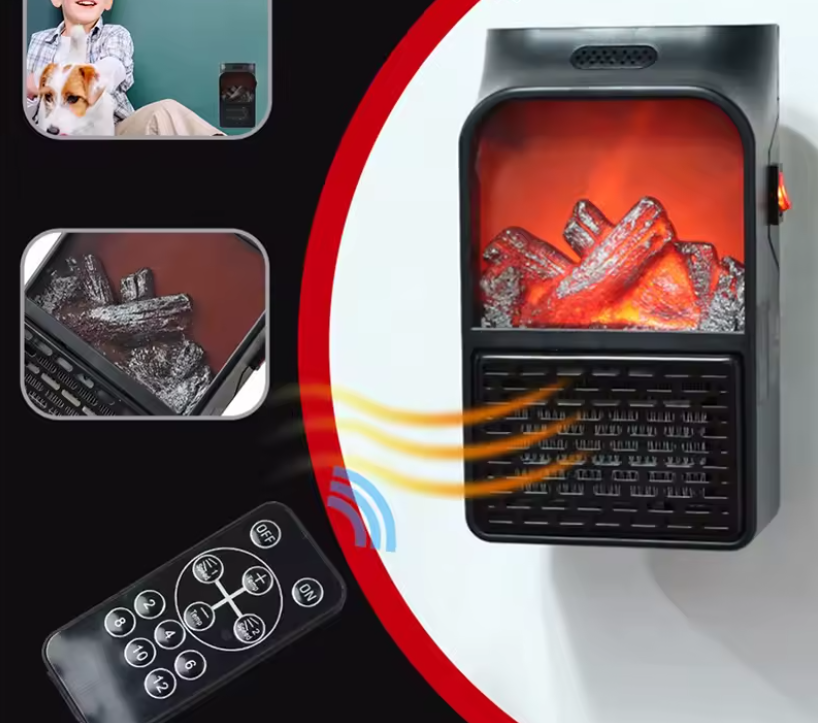 Calefactor Eléctrico Portátil Enchufable 1000W 110-220V con Mando a Distancia Calor Instantáneo y Seguro - Producto de alta calidad para tu hogar - Imagen 2