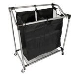 Carrito de ropa sucia con ruedas 2 bolsas - Producto de alta calidad para tu hogar