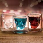 Juego de 3 vasos de chupito de cristal en forma de calavera en 3D de 130 ml - Producto de alta calidad para tu hogar