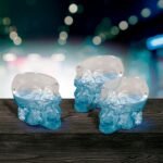 Juego de 3 vasos de chupito de cristal en forma de calavera en 3D de 80 ml - Producto de alta calidad para tu hogar