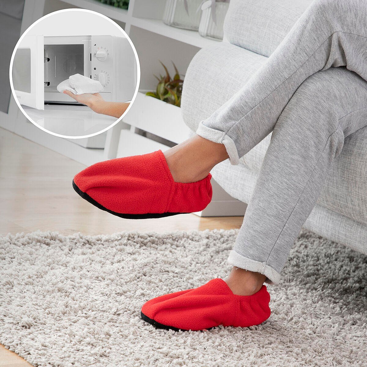 Zapatillas de Casa Calentables en Microondas Fujos Rojo - Producto de alta calidad para tu hogar