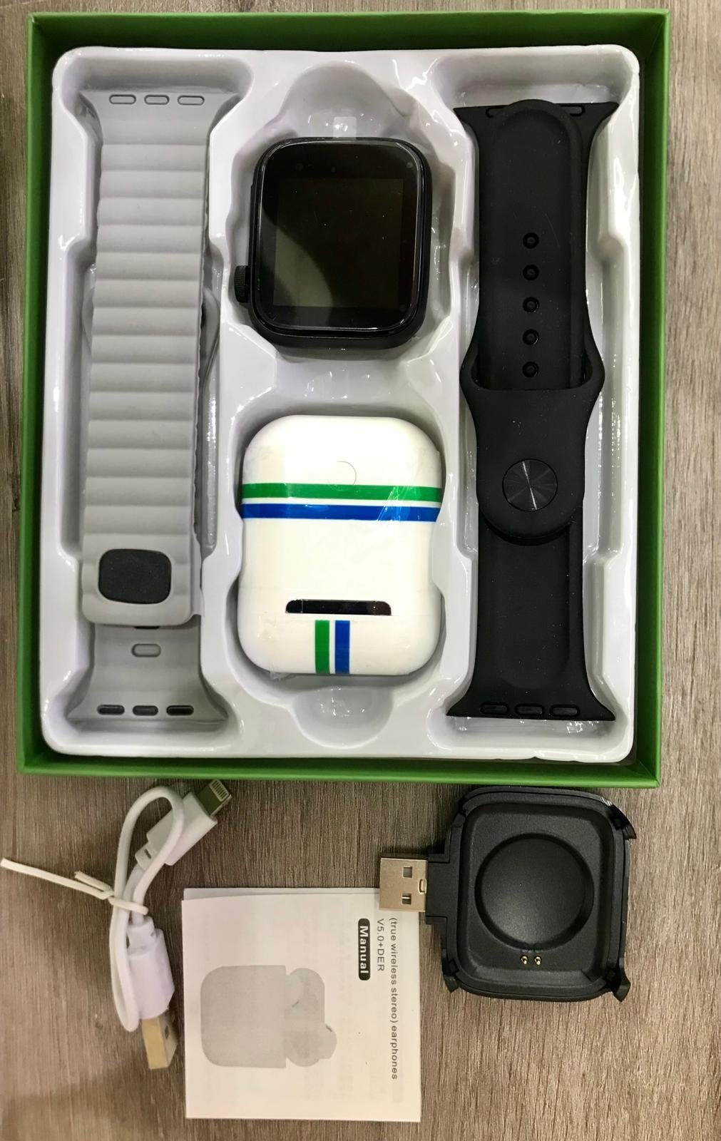 Smartwatch negro+ Airpods (reloj inteligente) - Producto de alta calidad para tu hogar - Imagen 3