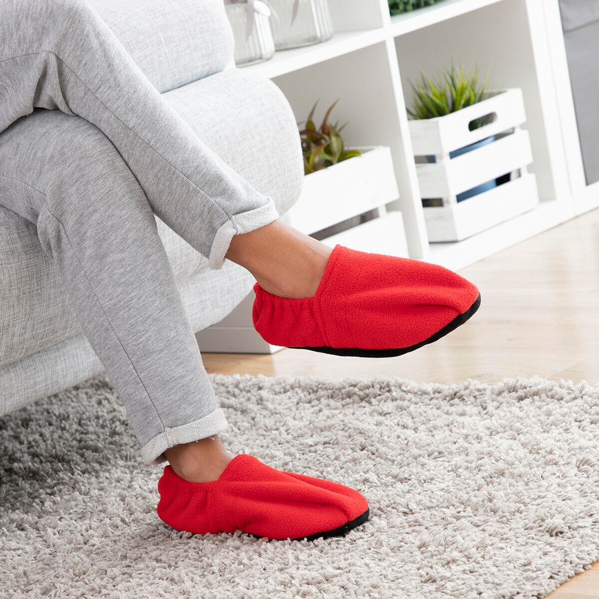 Zapatillas de Casa Calentables en Microondas Fujos Rojo - Producto de alta calidad para tu hogar - Imagen 4